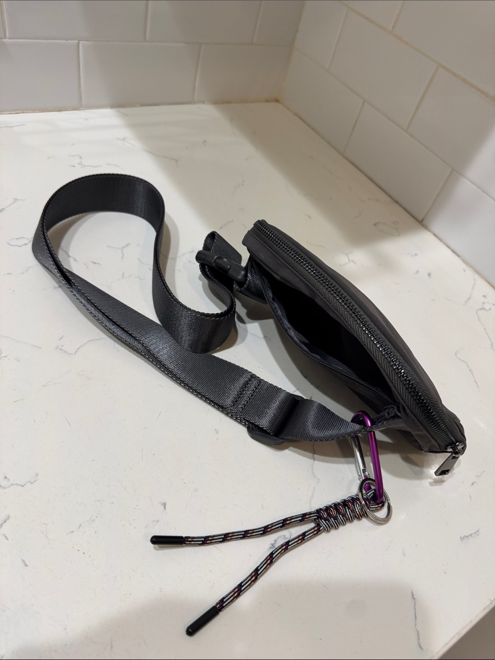 Unbranded Women's Dark Gray Crossbody Pouch belt bag Fanny pack NEW - Picture 6 of 11